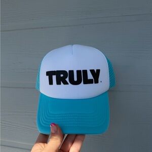 TRULY White and Blue Cap